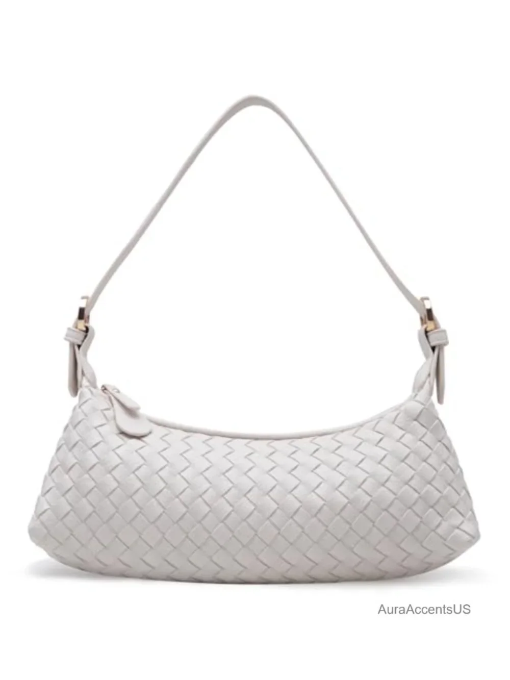 Woven Faux Leather Shoulder Bag Hobo Purse Crossbody with Adjustable Strap